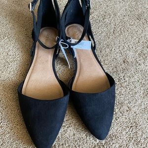 Black suede flats from Old Navy